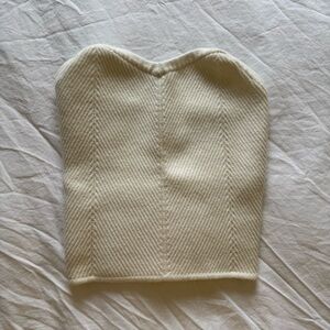 Aerie Cream Ribbed Sweater Tube Top